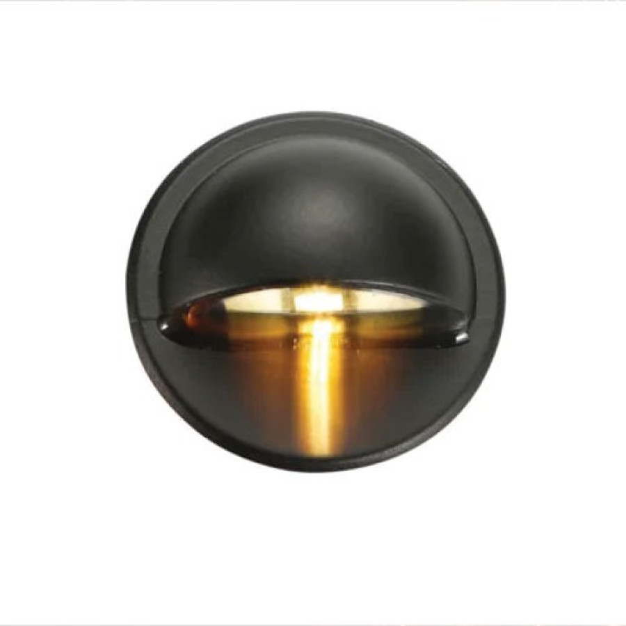Black Half Moon LED Deck/Decking/Plinth/Step Lights Fence Lighting 10 Pack (30mm)