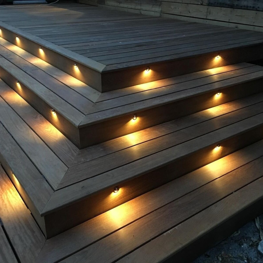 Black Half Moon LED Deck/Decking/Plinth/Step Lights Fence Lighting 10 Pack (30mm) 1